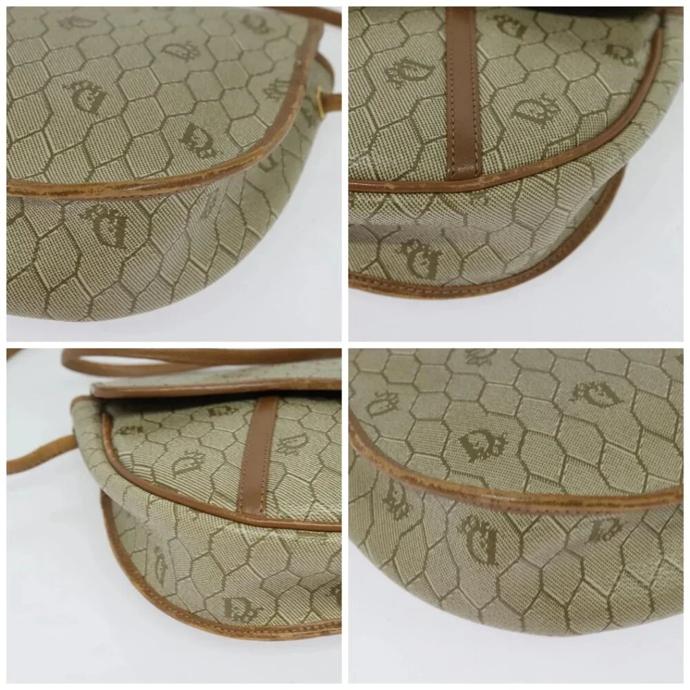 Christian Dior Honeycomb Canvas Shoulder Bag PVC Beige Gold Auth 136410 - Picture 15 of 15